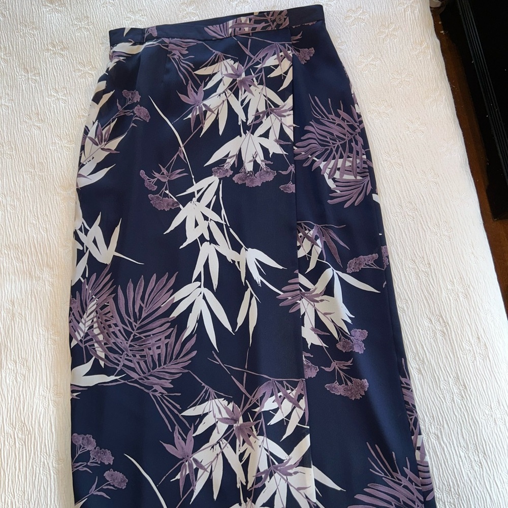 NWT Chaus maxi skirt pencil navy purple size 14 - Picture 4 of 10